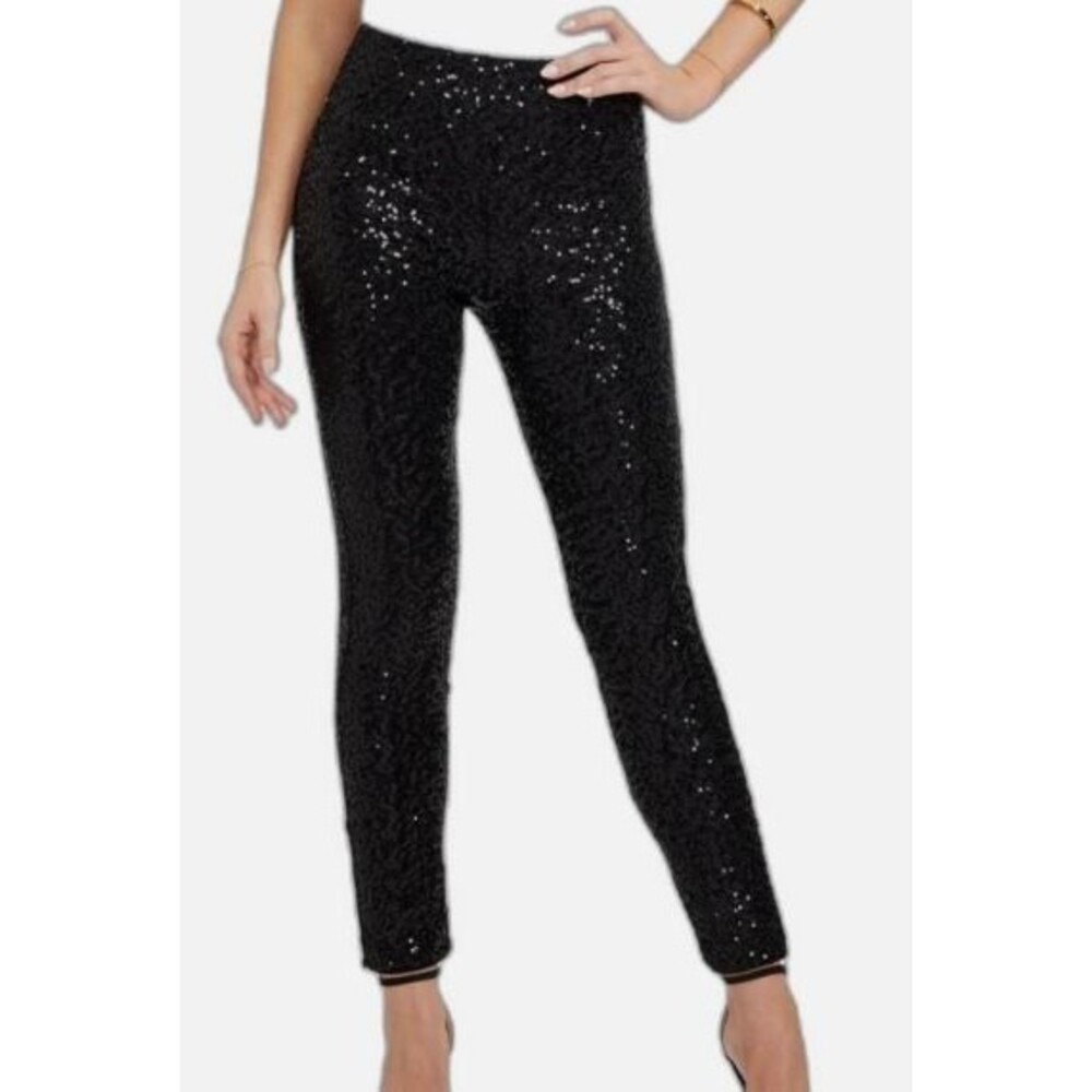 Tipsy Elves Black Sequin Leggings XS NEW